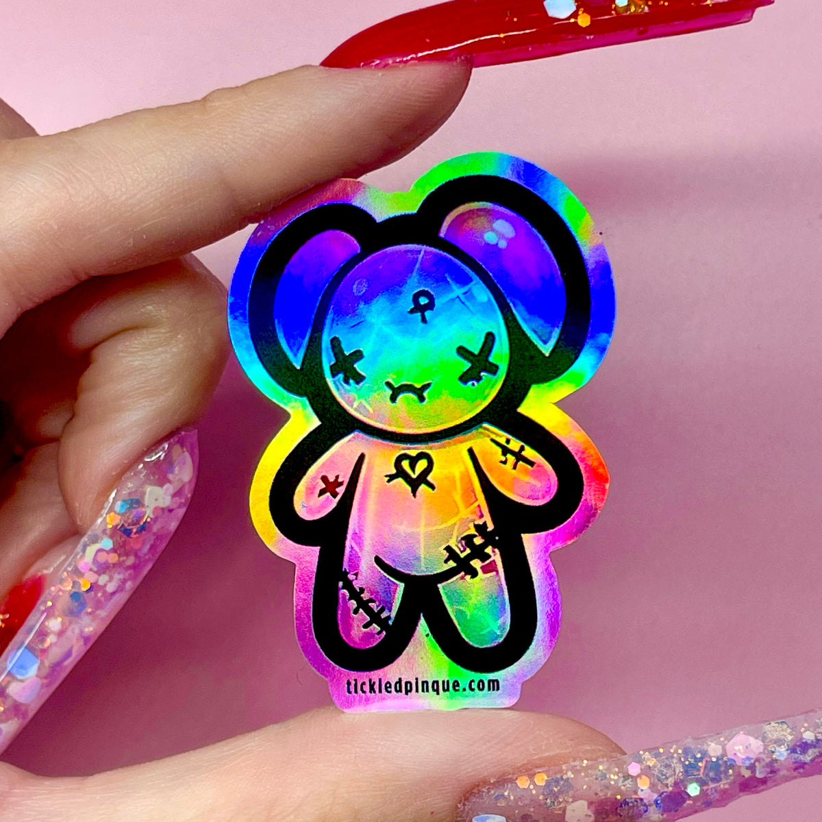 Tickled Sticker Holographic F*que Love Sticker – Tickled Pinque Cosmetics