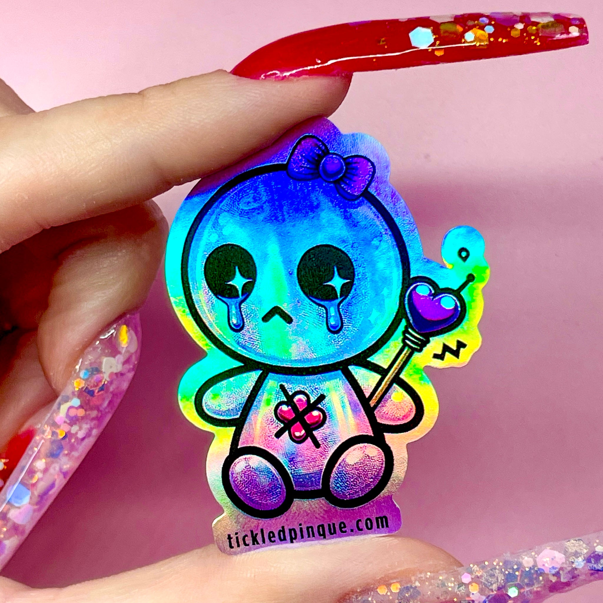 Tickled Sticker Holographic F*que Love Sticker – Tickled Pinque Cosmetics