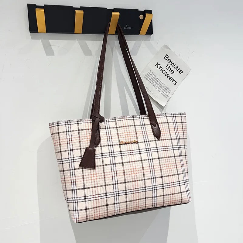 The Pinque Plaid Tote