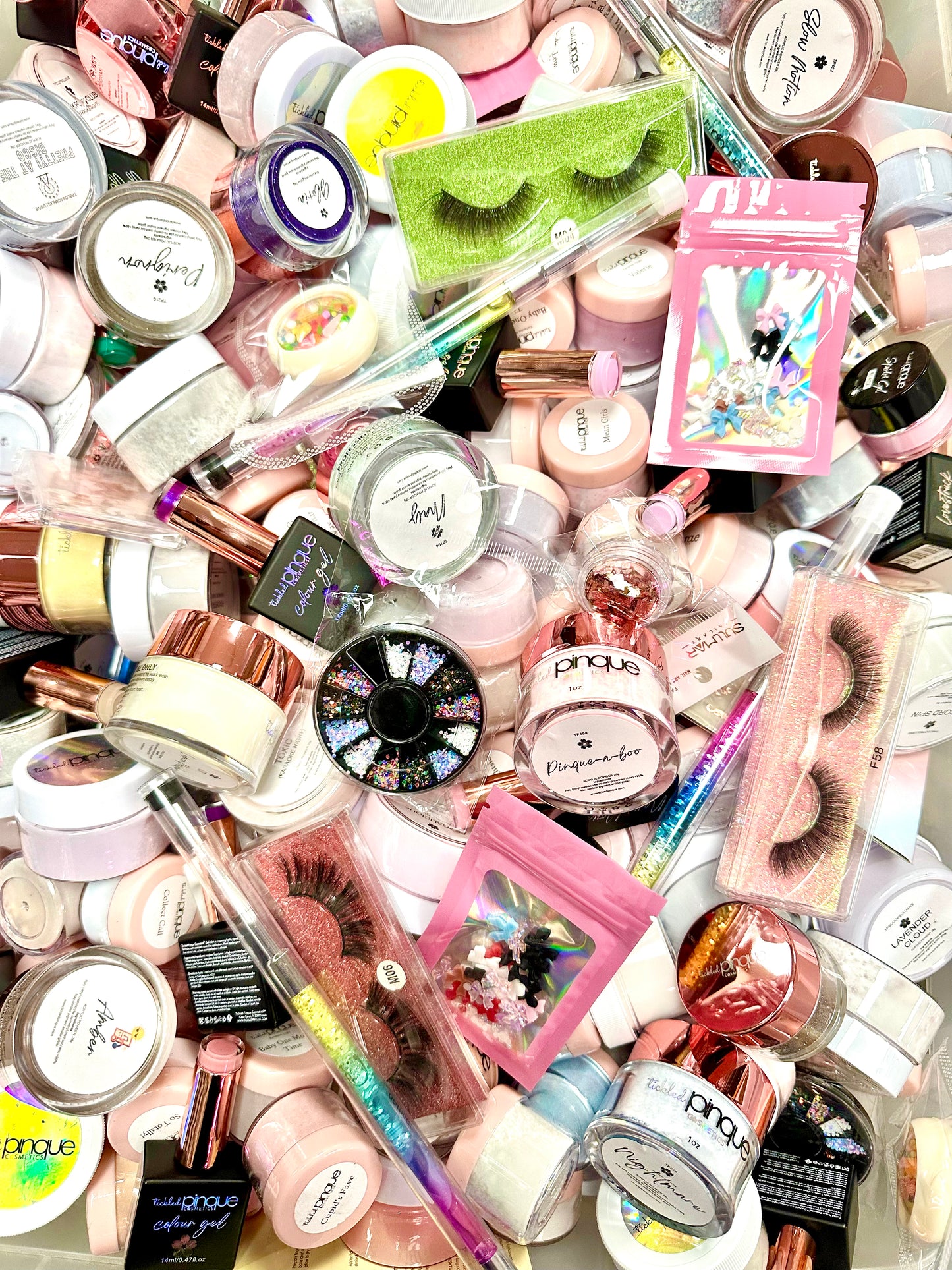 "KITCHEN SINK" NAIL PRODUCT SC00PS | 4-17 Products per | Acrylic I Dip Powder | Gels | Glitter | Brushes