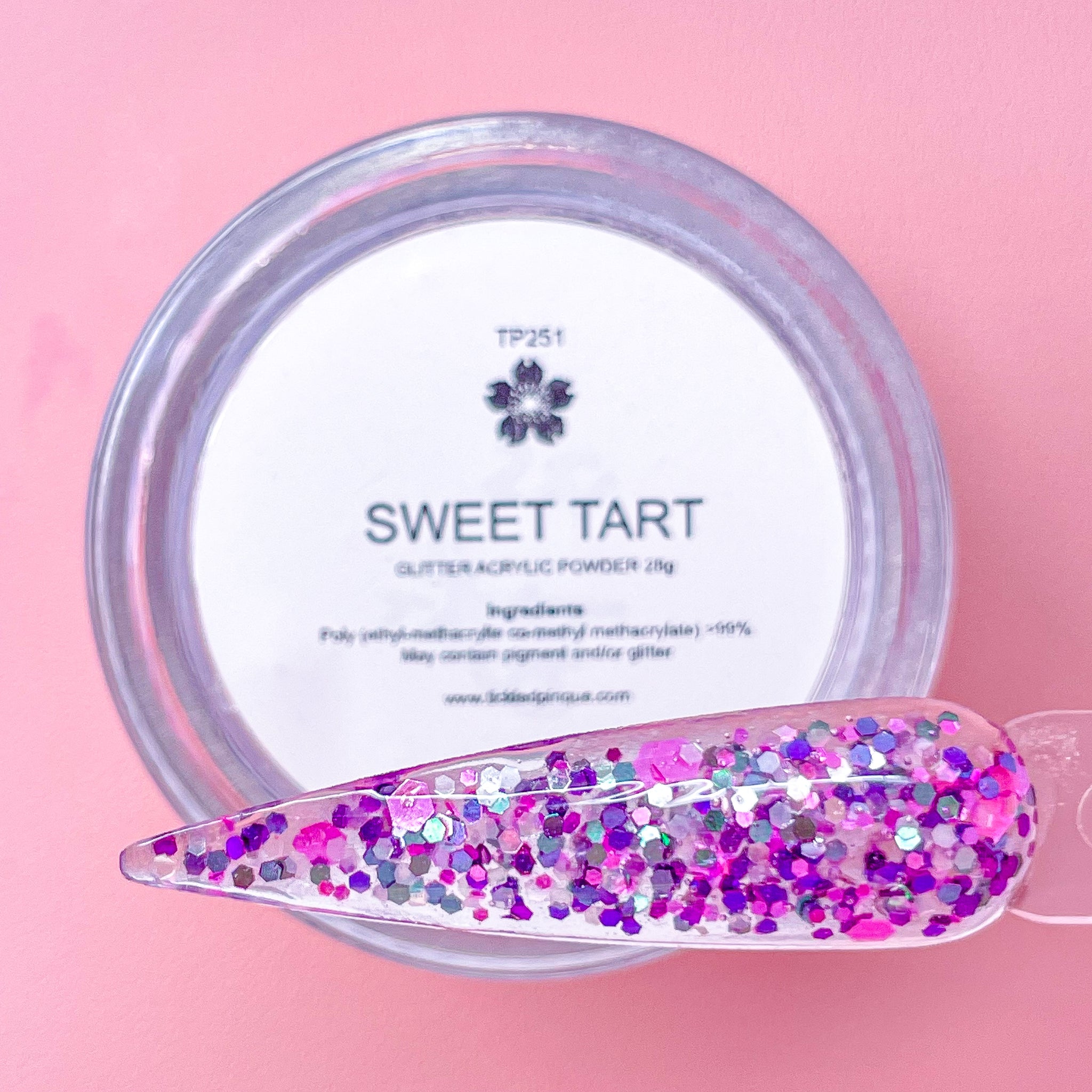 Glitter Acrylic Powder • 251 • Sweet Tart – Tickled Pinque Cosmetics
